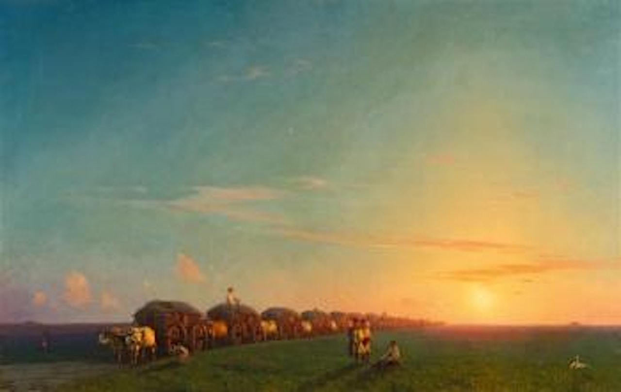 Weite Landschaft mit Siedlern by Ivan Konstantinovich Aivazovsky