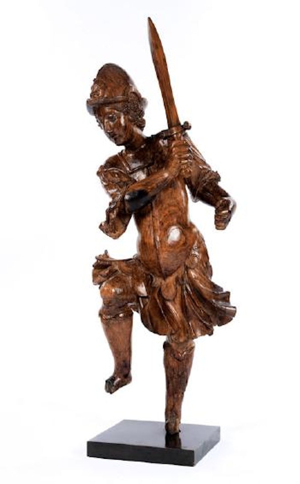 Schnitzfigur des Heiligen Michael by Italian School