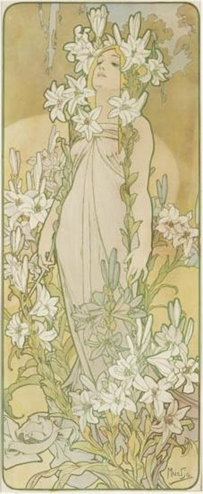 The lily by Alphonse Mucha