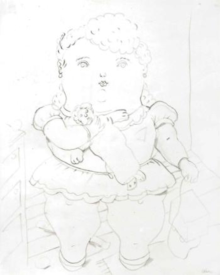 Niña con muñeca (girl with doll) by Fernando Botero