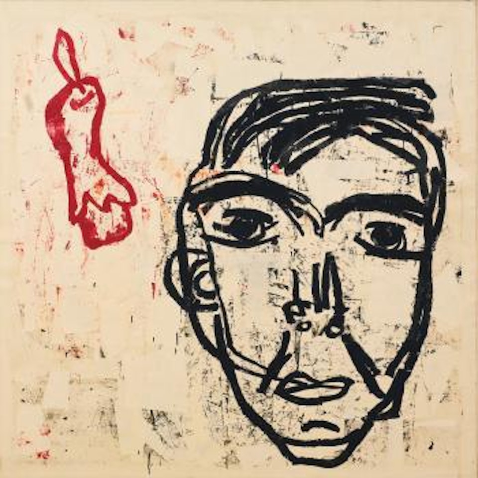 Self-portrait As Jasper Johns by Donald Baechler