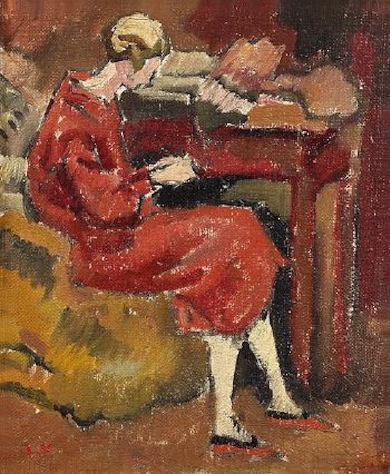 Femme assise à la robe rouge by Louis Valtat