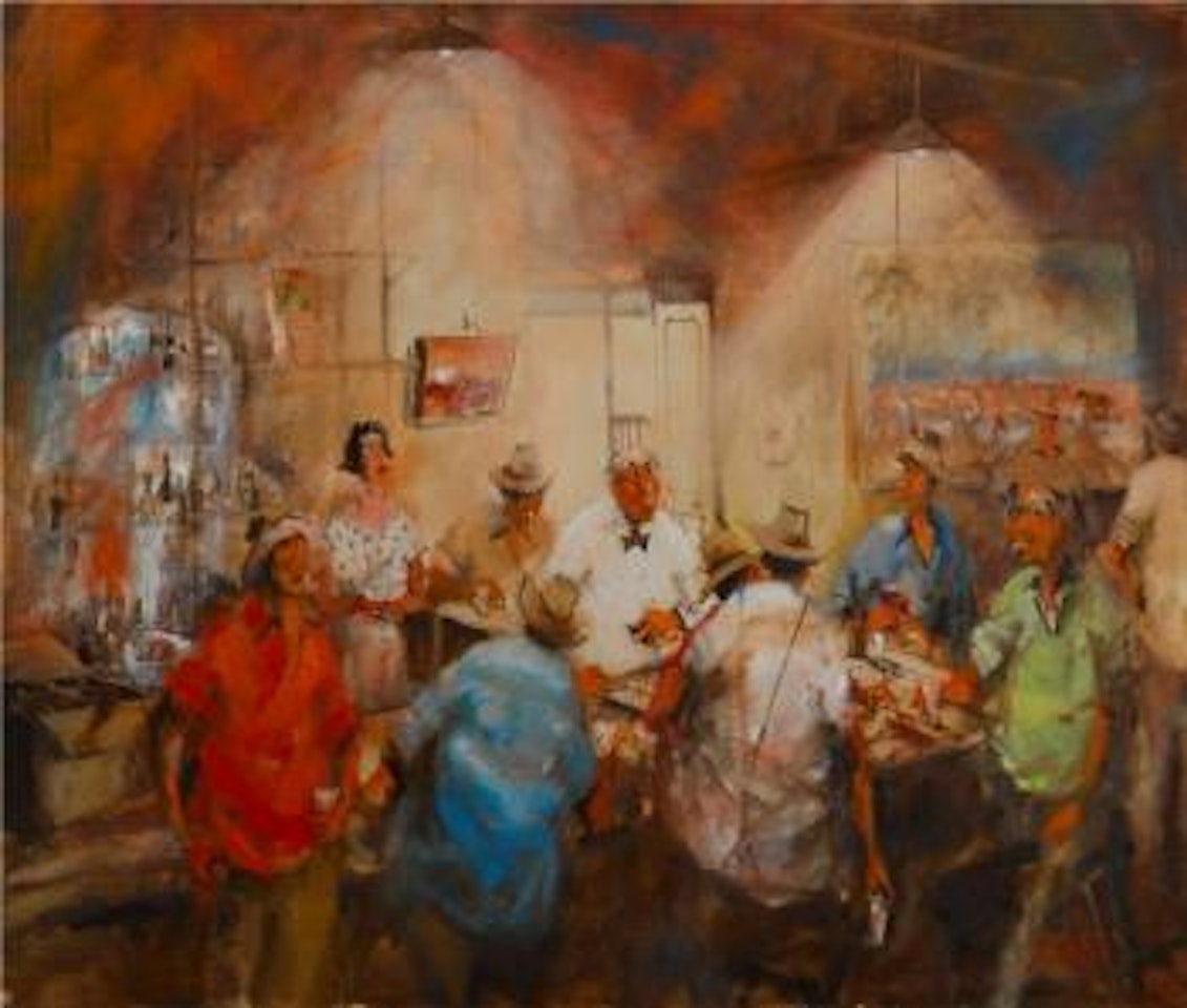 The cribbage player by Hugh Sawrey