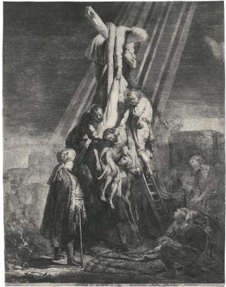 The Descent From The Cross: The Second Plate (B., Holl. 81; H. 103; Bb. 33-C) by Attributed to Rembrandt Harmensz van Rijn