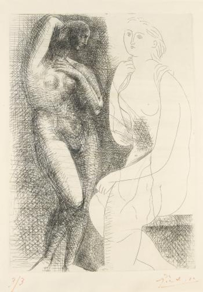 Femme Nue Devant Une Statue (B. 139; Baer 205) by Pablo Picasso