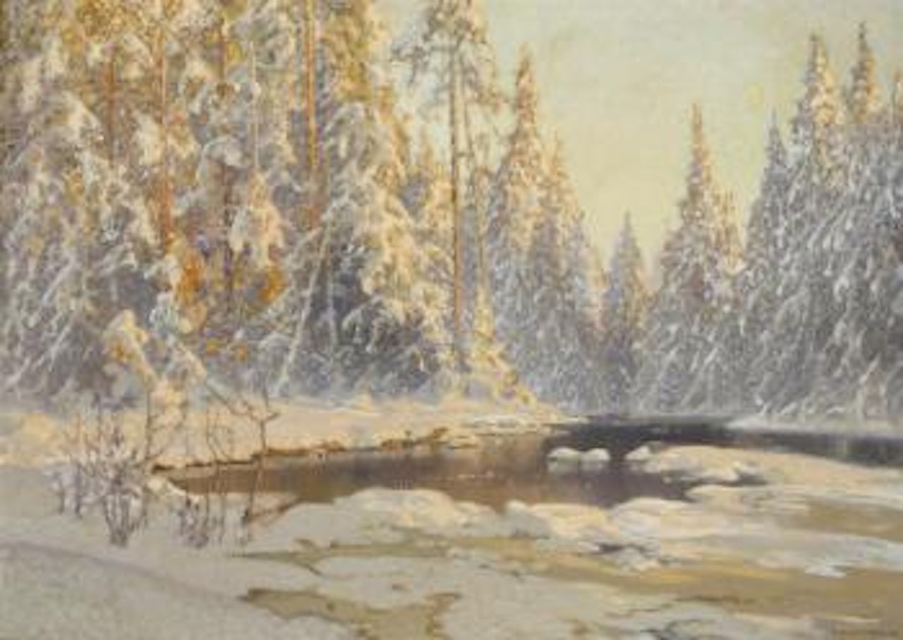 Winter in the forest by Anshelm Schultzberg