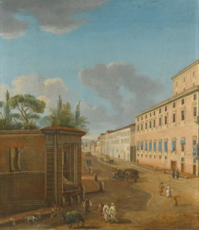 Views of the Palazzo Albani on the Via Delle Quattro Fontane, Rome by Gaspar van Wittel