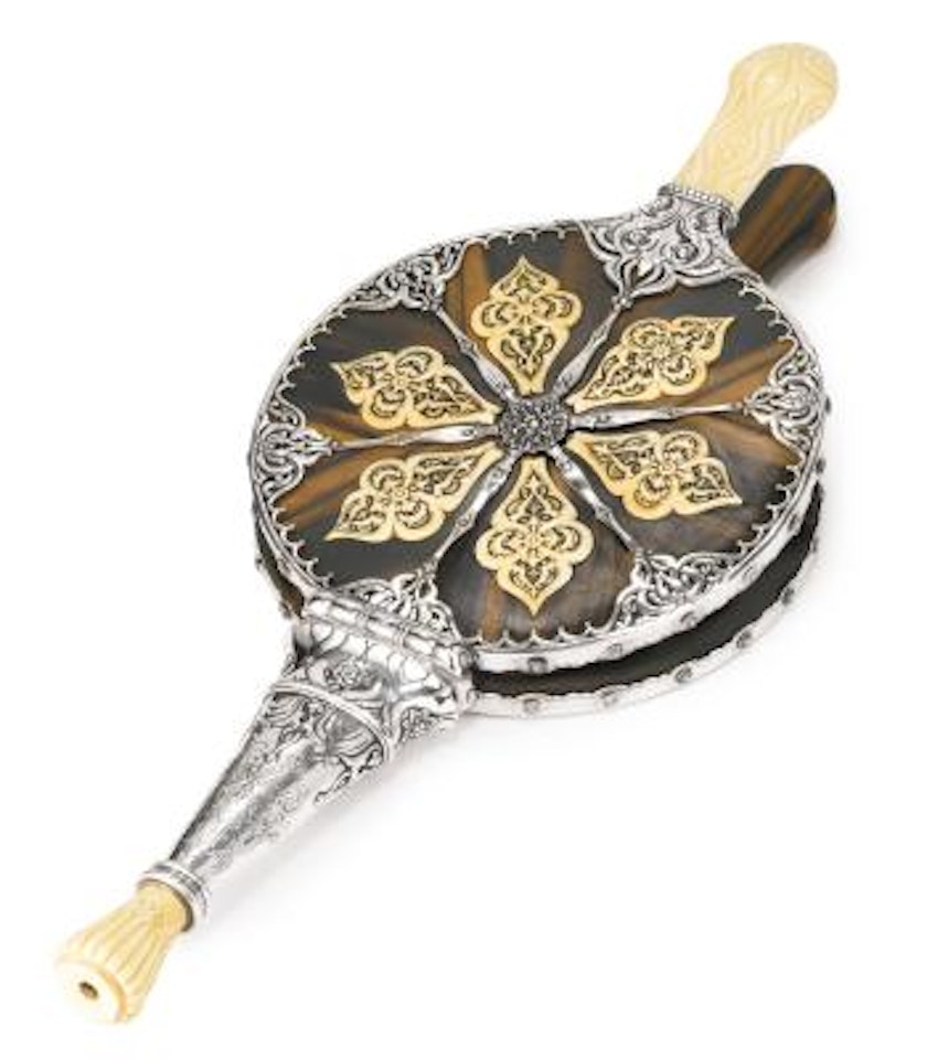 An American silver, ivory, rosewood and leather bellows by Tiffany & Co.