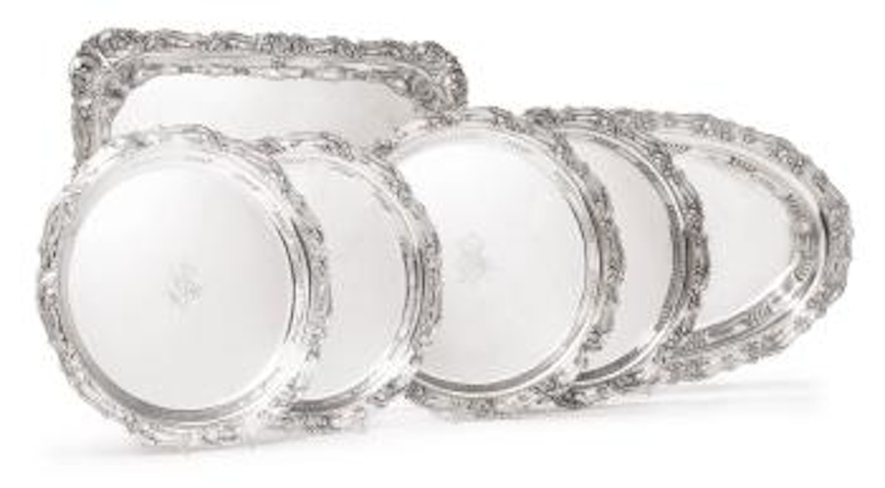 A set of six American platters by Tiffany & Co.