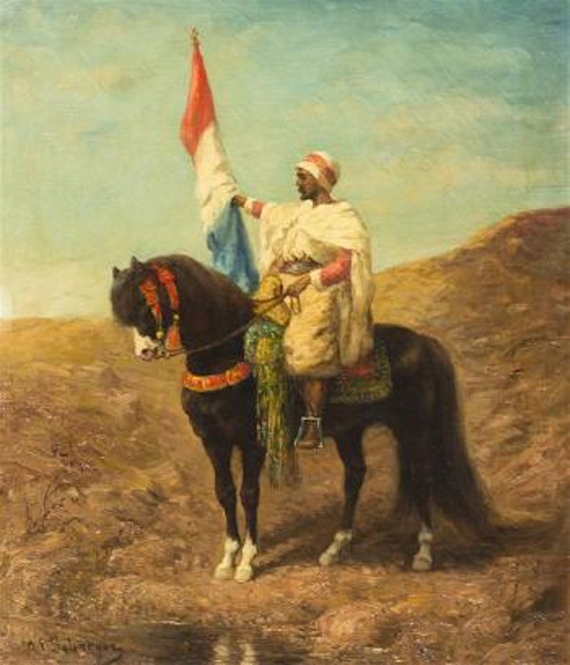 Arab horse and soldier by Adolf Schreyer
