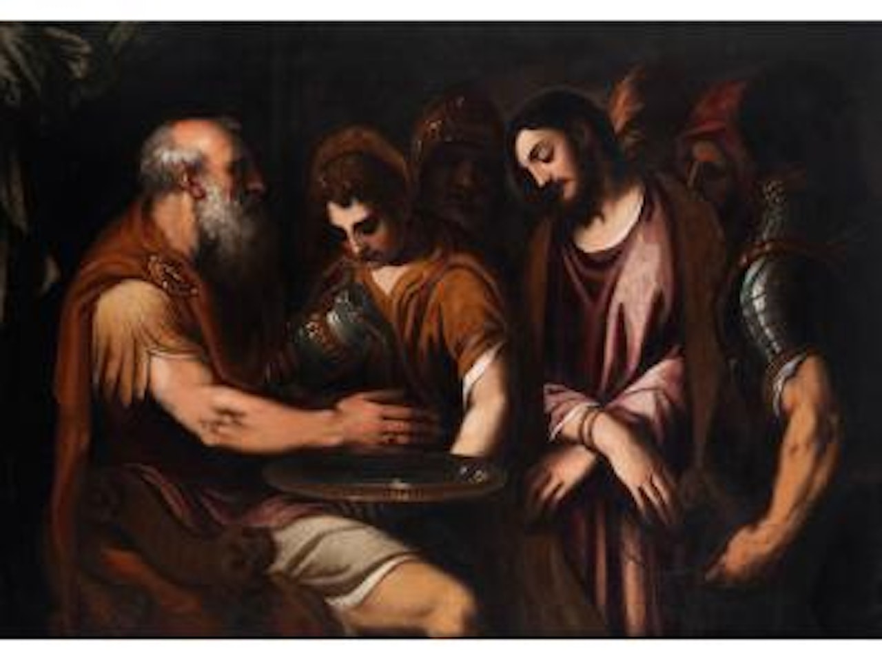 Die Vorführung Christi vor Pilatus by Andrea Schiavone