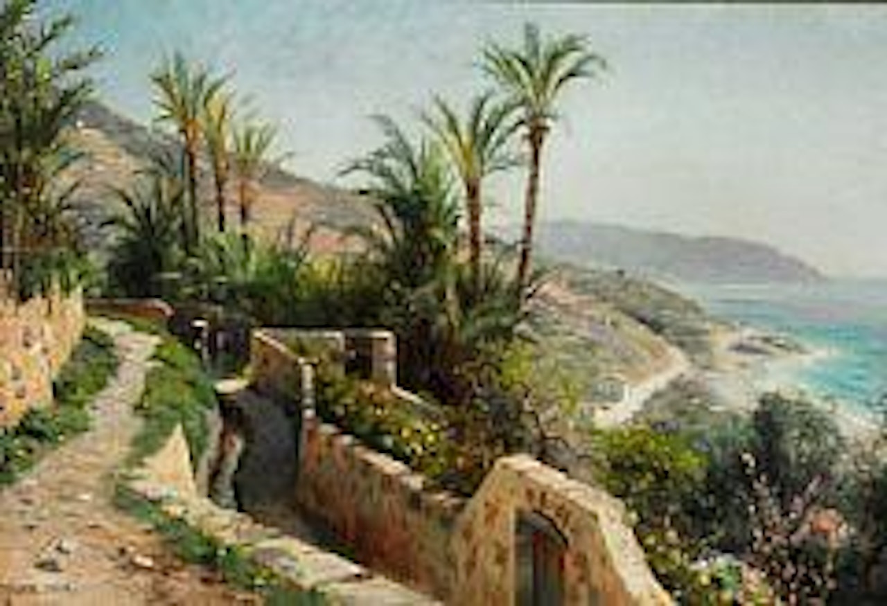 Summer day along the Italian coastline near Amalfi by Peder Mork Monsted