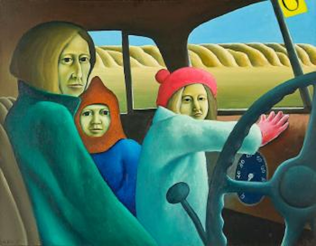 The family in the van by Michael Smither
