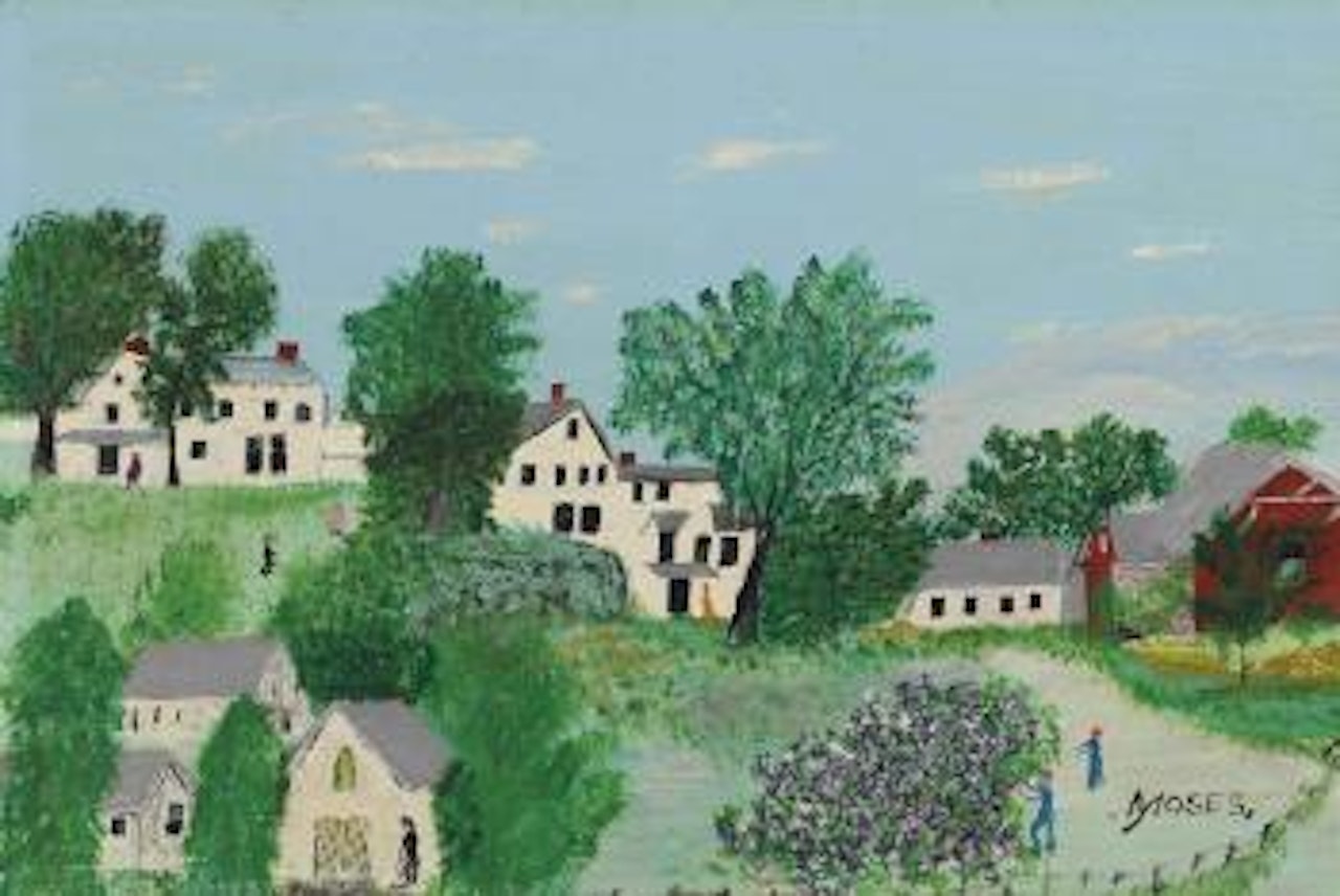Lilacs by Grandma Moses