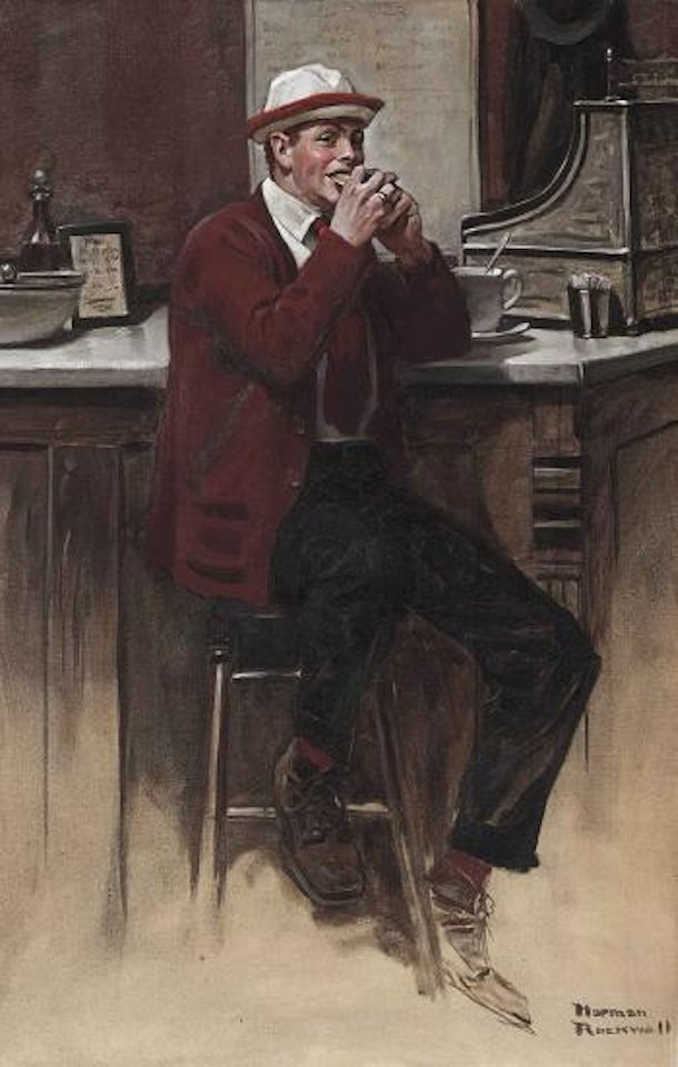 Keeping His Course (Exeter Grill) by Norman Rockwell