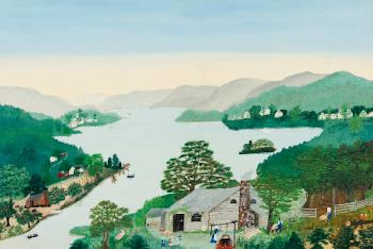 On The Banks Of The Hudson River by Grandma Moses