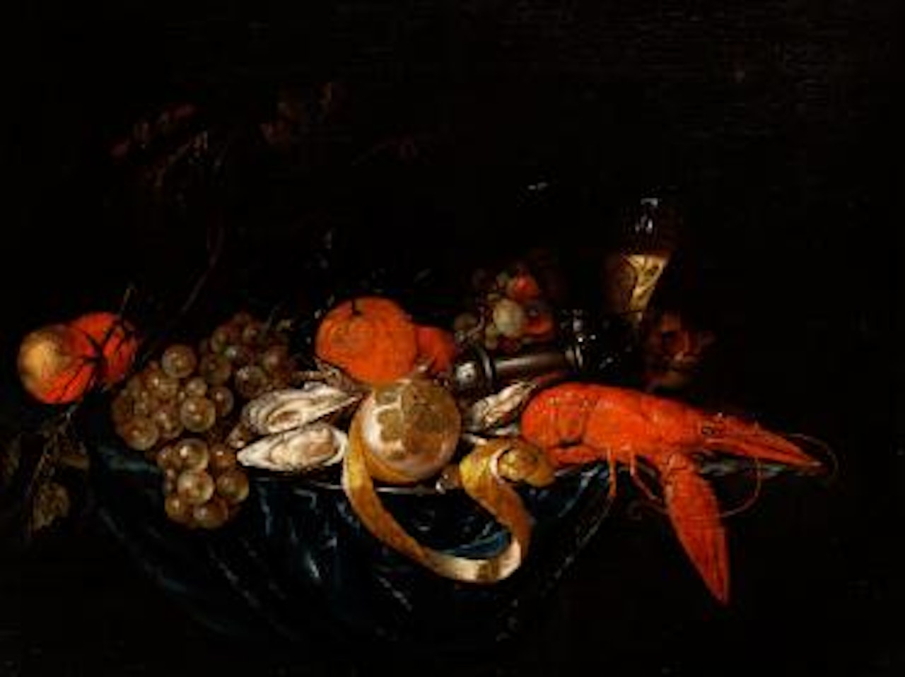 Stilleben mit Obstschale, Muscheln und Krebs by Jan Davidsz de Heem