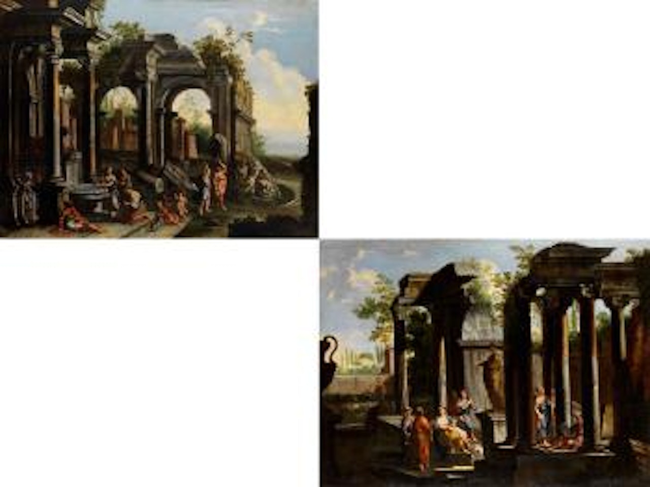 Römische Ruinen-Capricci mit Figurenstaffage by Giovanni Ghisolfi