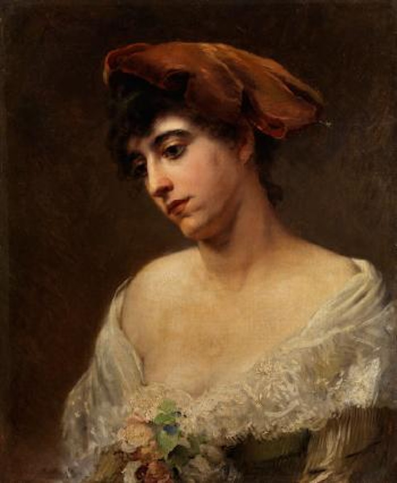 Portrait einer jungen Dame by Konstantin Makovsky