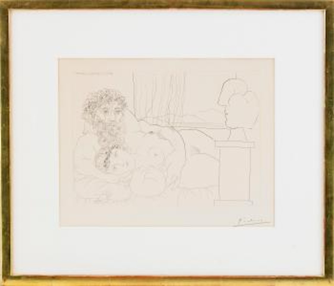 Le Repos du Sculpteur I - Suite Vollard pl. 62 by Pablo Picasso