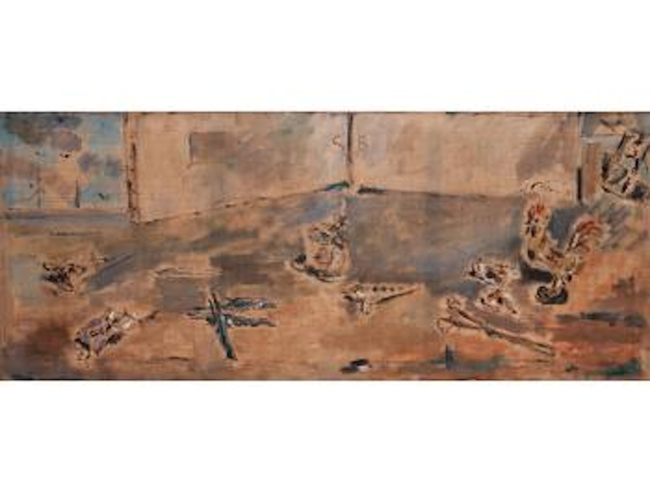 Stilleben mit Hahn, Tontopf und Okarina by Filippo de Pisis
