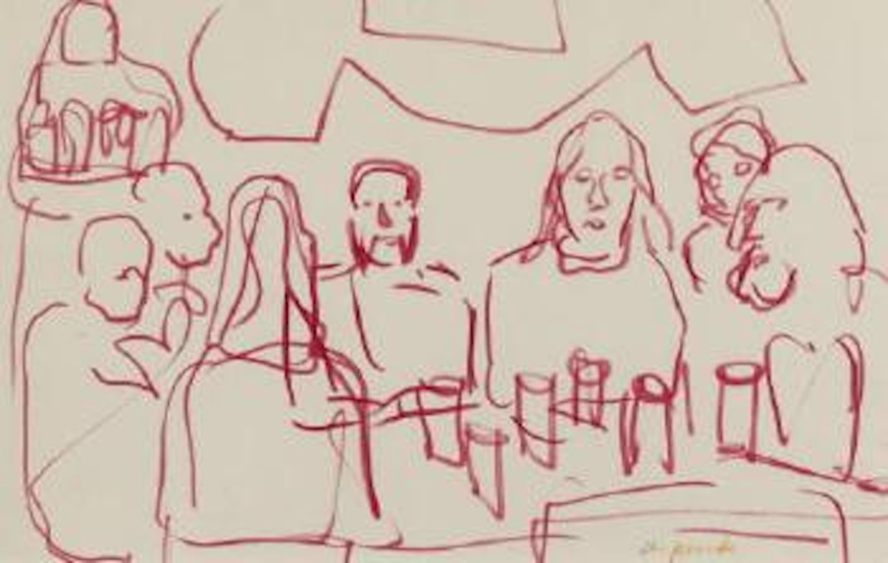 Künstlergruppe Lücke Am Tisch by A.R. Penck