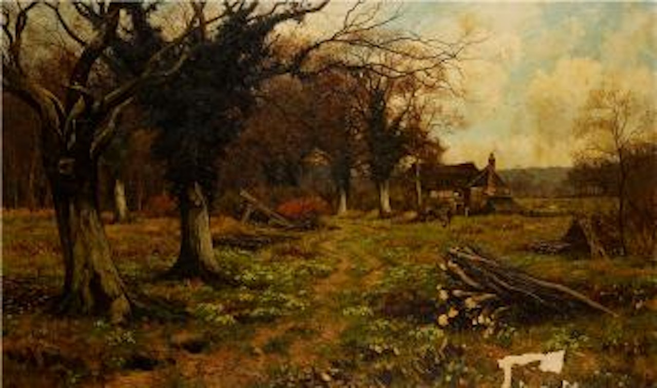 Rural Scene with Homestead and Trees by Edward Wilkins Waite