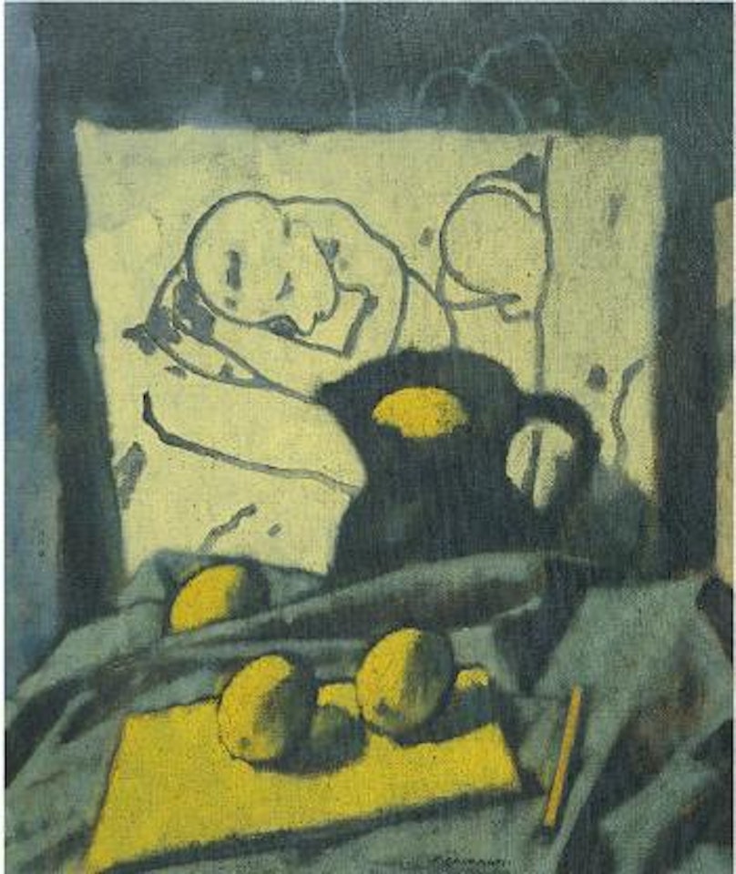 Natura morta con brocca e limoni by Felice Casorati