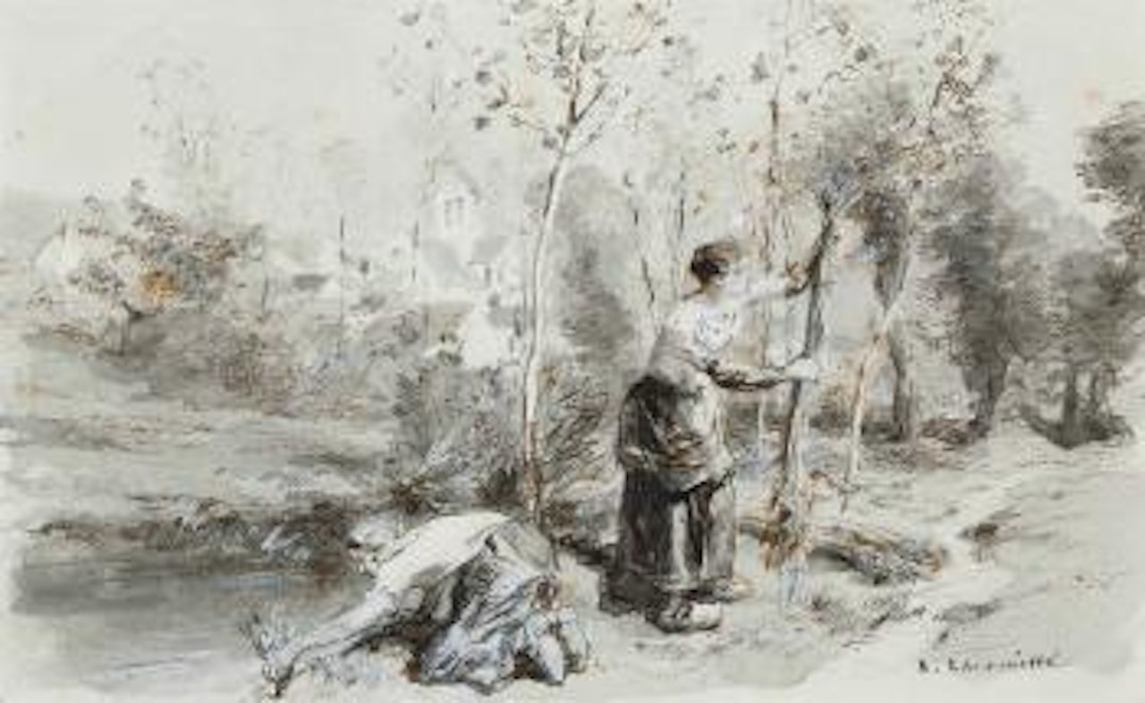 La chènevière by Léon Augustin Lhermitte