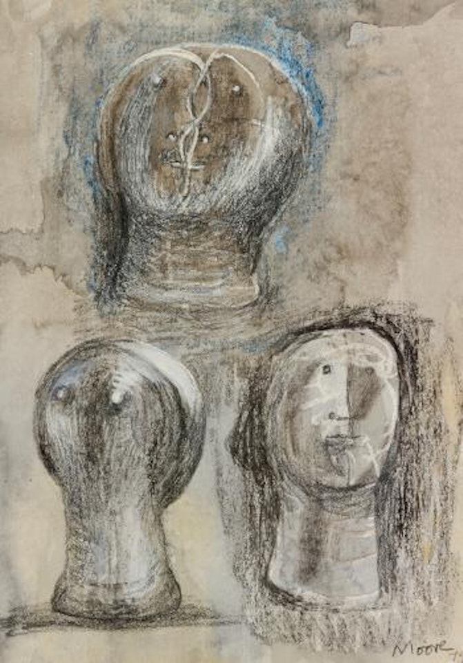 Three Heads by Henry Moore