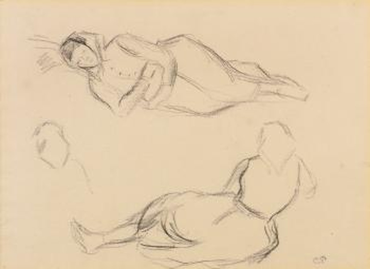 Études De Deux Femmes by Camille Pissarro