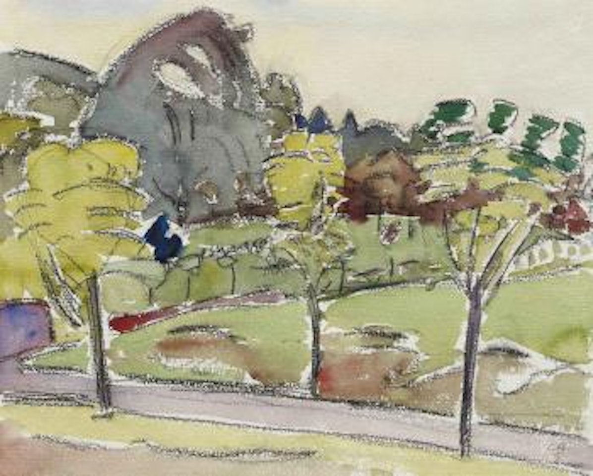 Obstbäume in Landschaft by Cuno Amiet