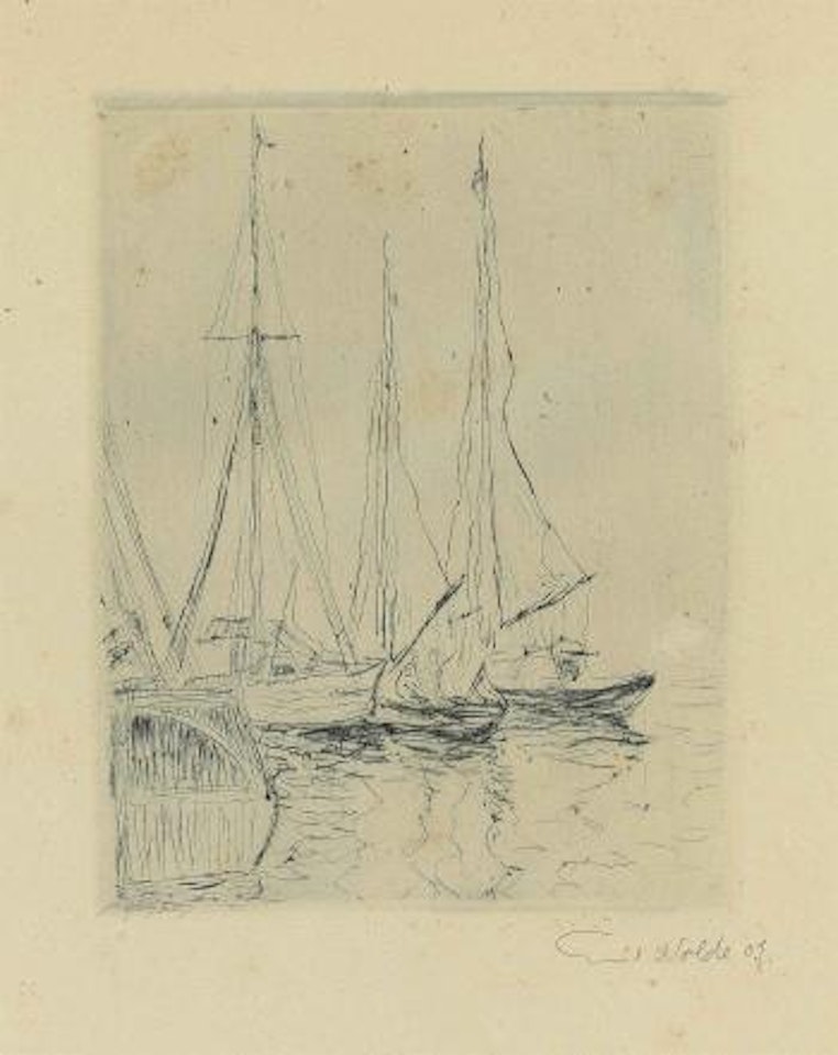 Schiffe im Hafen: Sonderburg (S & M 60 I) by Emil Nolde