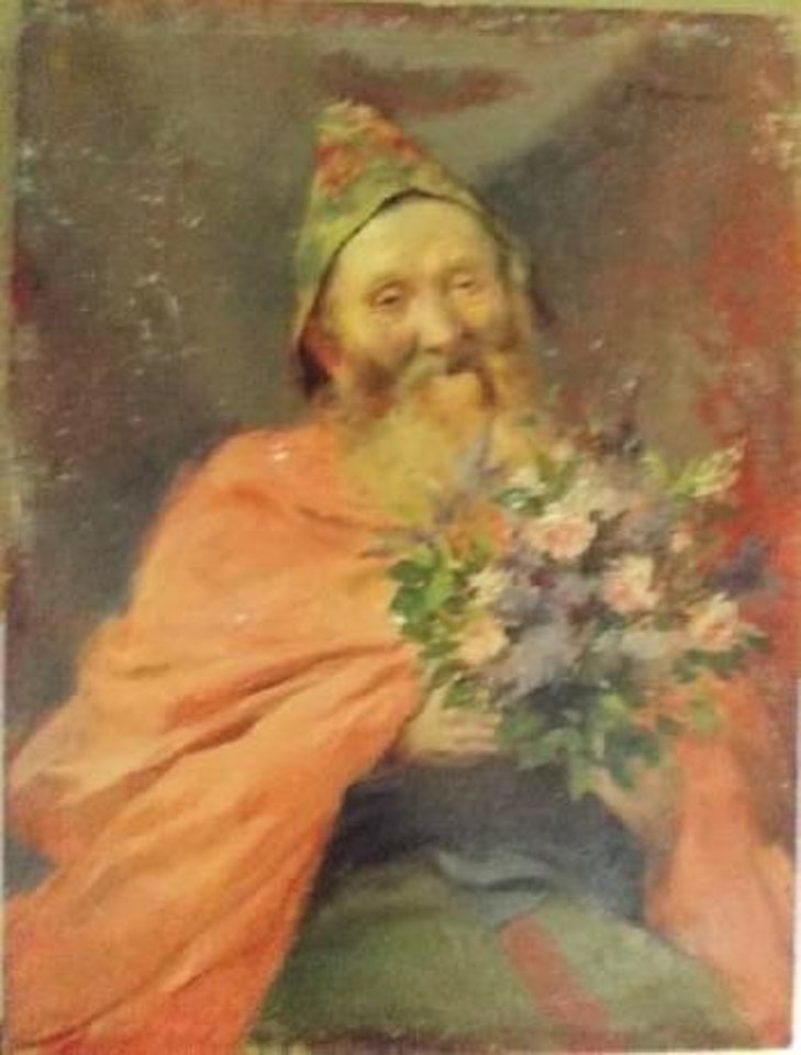 Le vieux moine au bouquet de fleurs by Georges Antoine Rochegrosse