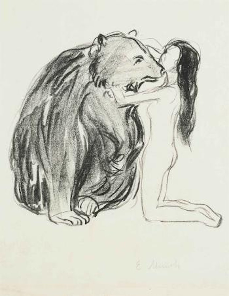 The Woman and the Bear (Woll 362) by Edvard Munch