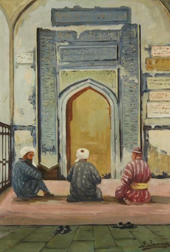 Muslim men at prayers by Richard Karlovich Zommer
