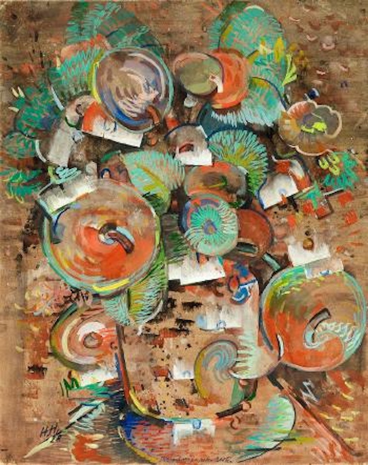 Die Schweren, Roten Blüten by Hannah Höch