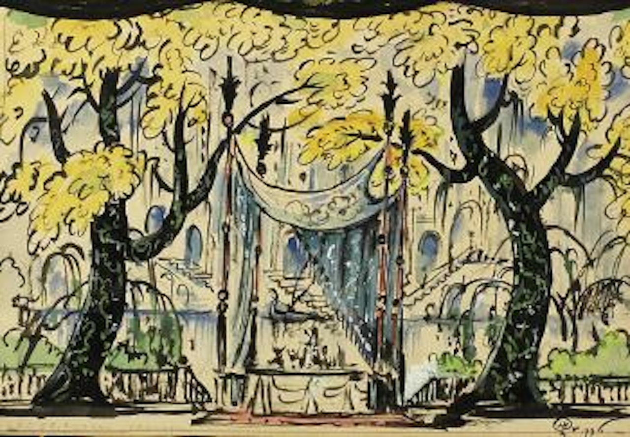Set design for Swan Lake by Mstislav Valerianovich Dobuzhinsky