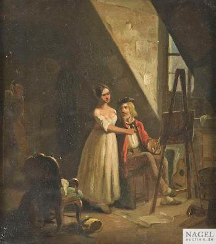 Belauschtes Liebespaar by Carl Spitzweg