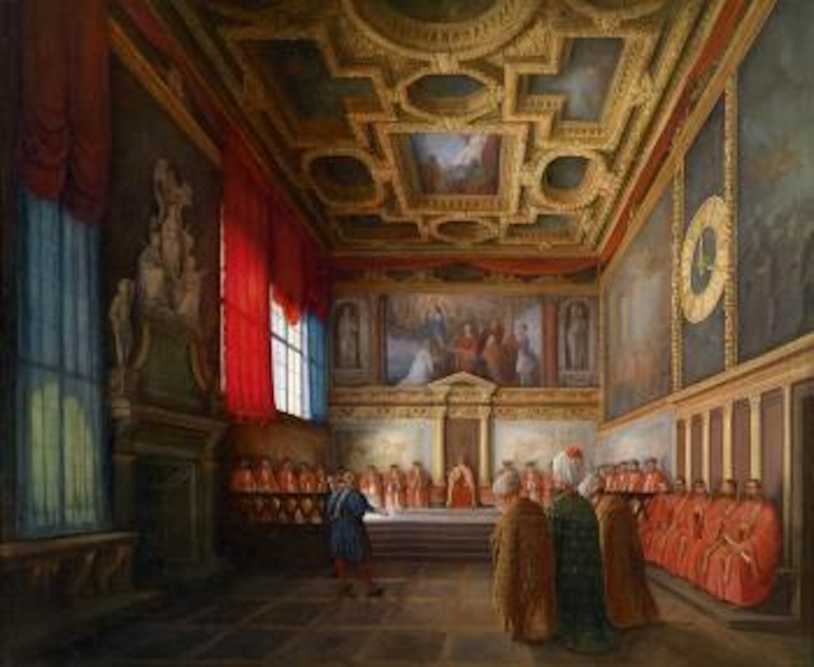 The Doge of Venice Receives the Ottoman Embassy in the Sala del Collegio in the Palazzo Ducale by Giuseppe Bernardino Bison