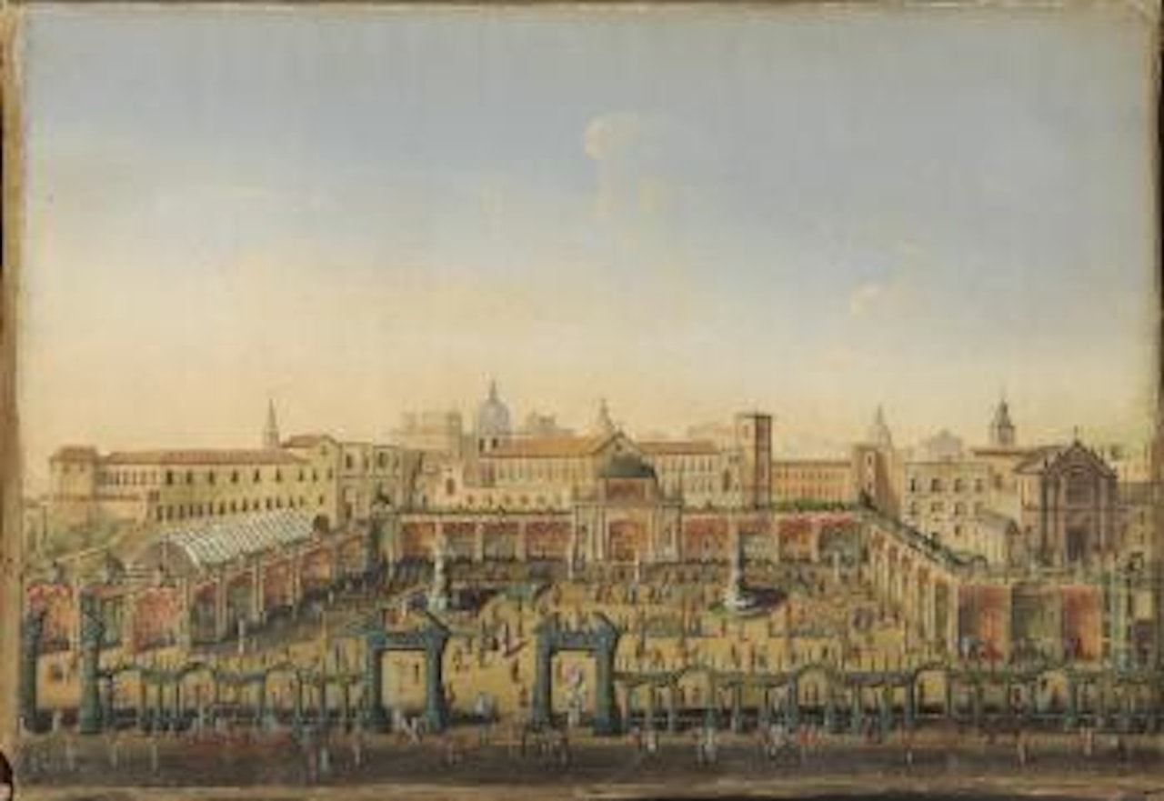 View of a festival from the balcony of the Palazzo Reale in Naples by Neapolitan School