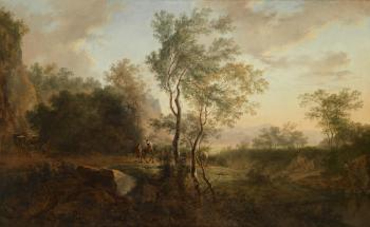 Shepherds and donkey herds in a southern landscape by Jan Both