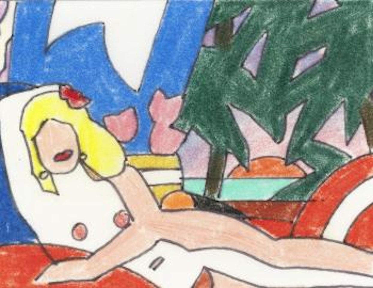 Study for Sunset nude with palm trees by Tom Wesselmann