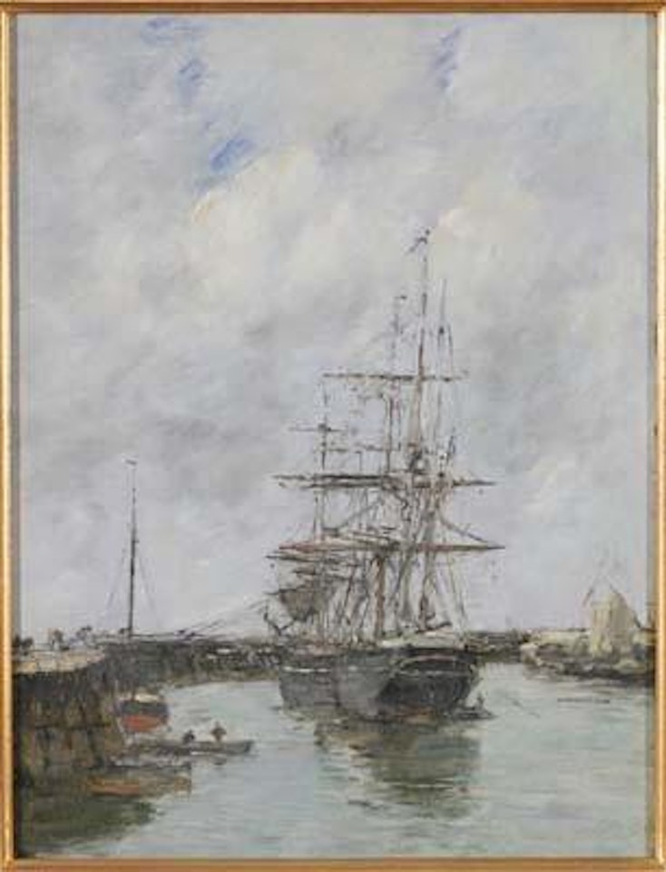 Les jetées marée haute, Trouville by Eugène Boudin