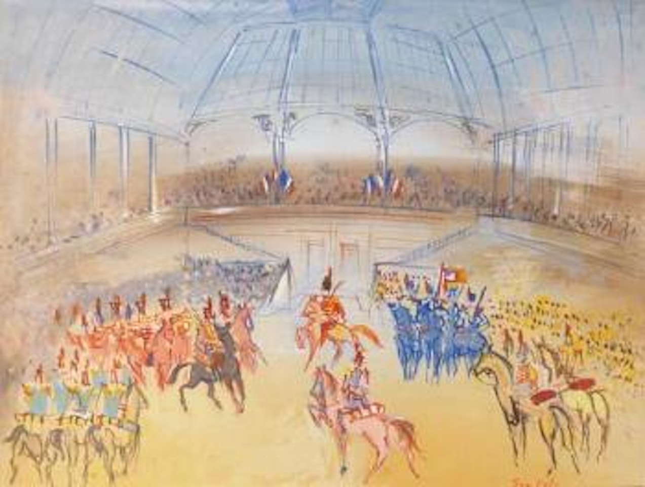 La garde républicaine sous la verrière du Grand Palais by Jean Dufy