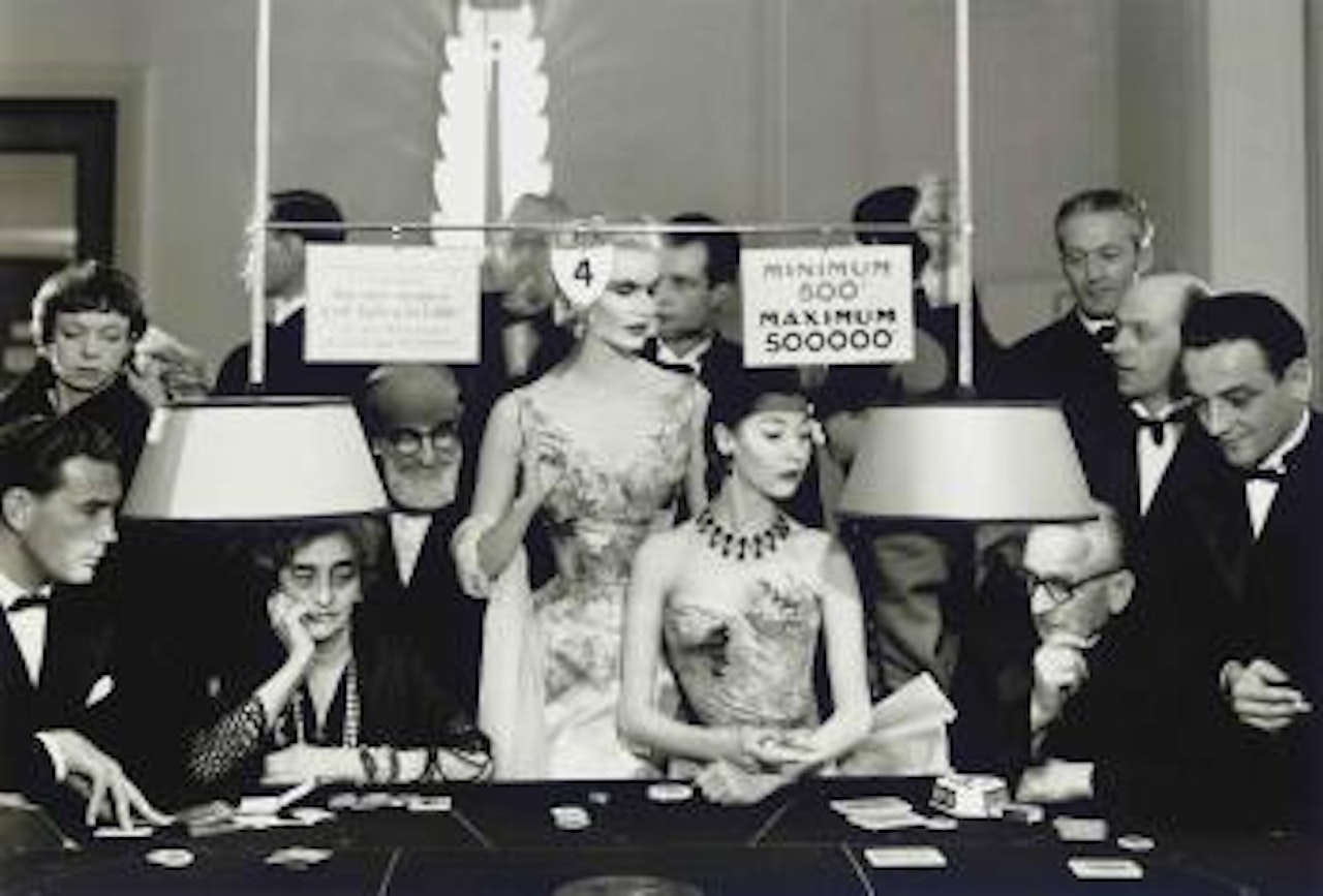 Sunny Harnett and Alla, Evening dresses by Balmain, Casino, Le Touquet, August 1954 by Richard Avedon