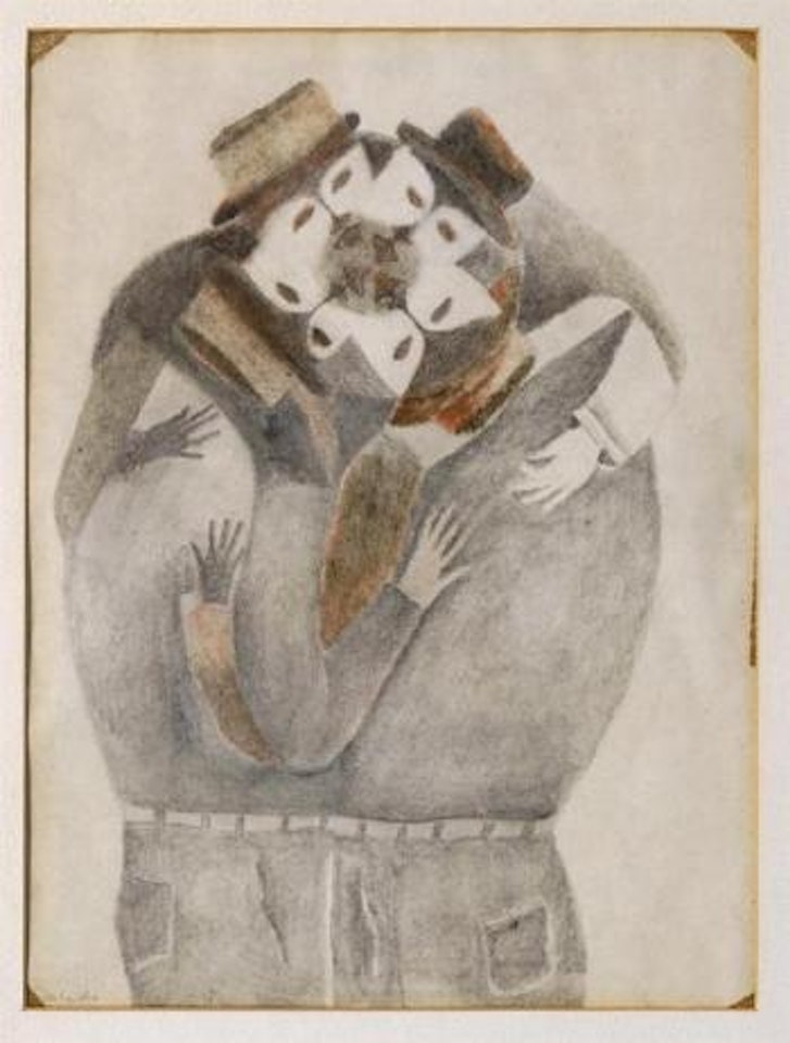 Hombres abrazados by Francisco Toledo