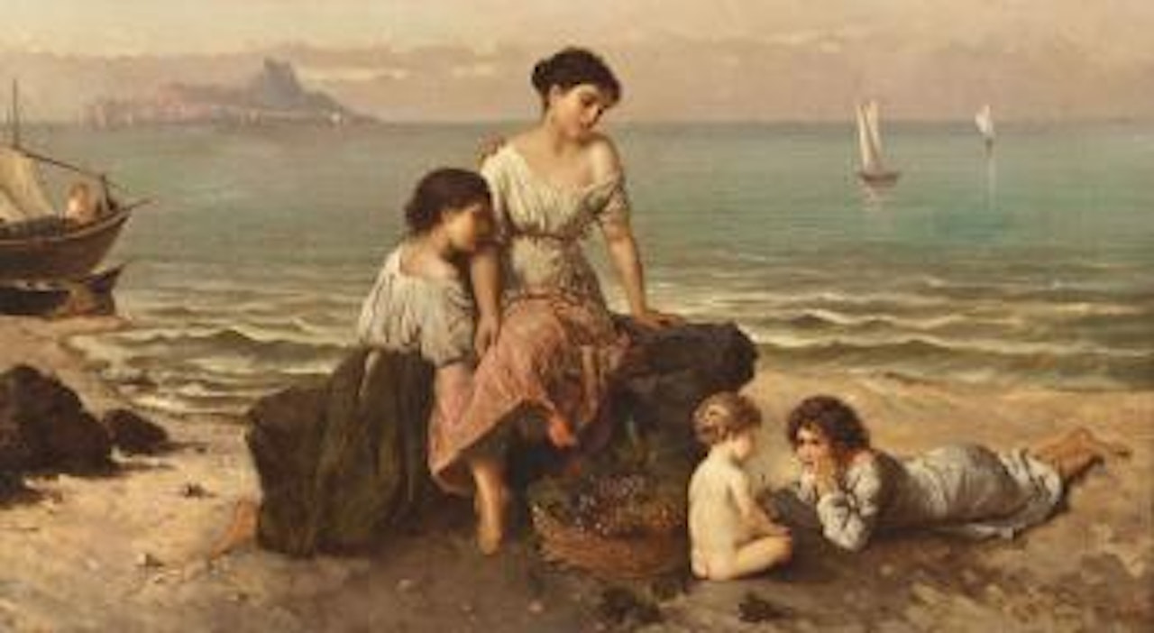 An der italienischen Küste mit Ausblick auf Capri by Wilhelm Kray