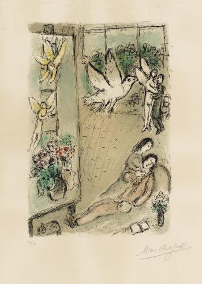 Vogel im Atelier (L'oiseau dans l'Atelier) by Marc Chagall