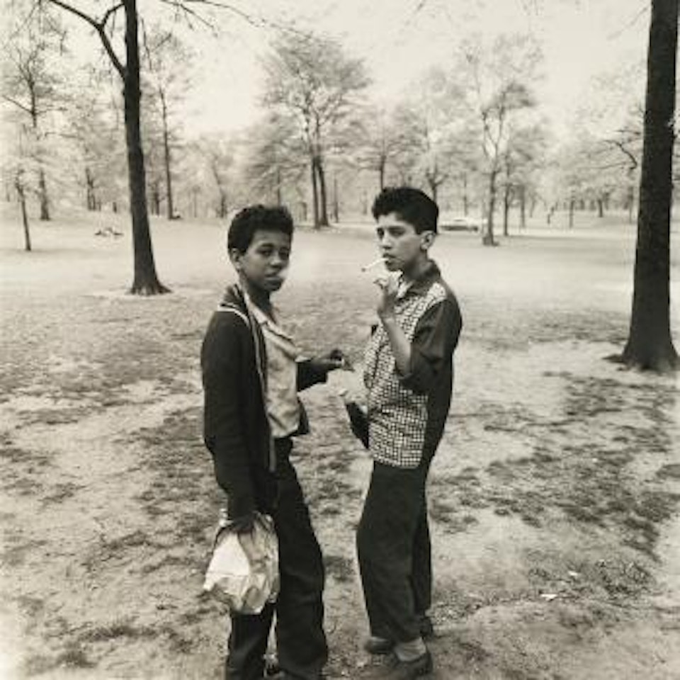 Two Boys Smoking In Central Park, NYC by Diane Arbus by Neil Selkirk